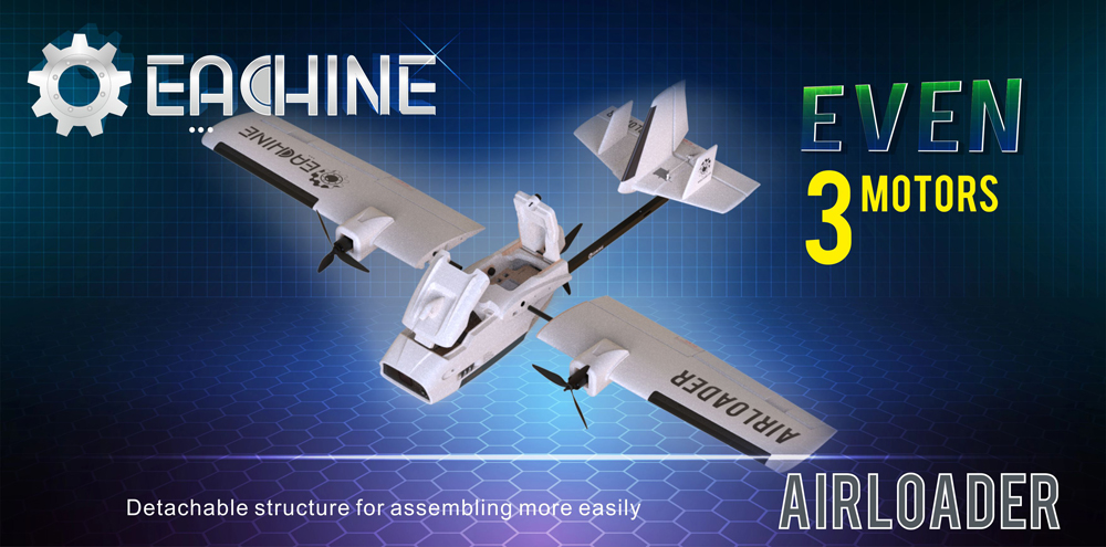 Details about  / Eachine Airloader 1280mm Wingspan Twin Motor 3x Motor EPP Ultra Long Range FPV